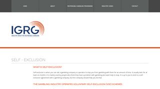 Self-Exclusion | Industry Group for Responsible Gambling
