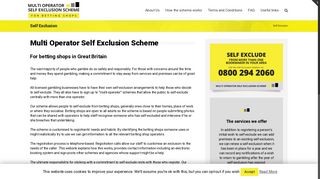 Multi Operator Self Exclusions Scheme – Self Exclusion
