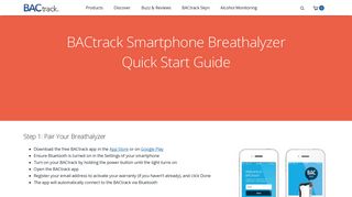 BACtrack Smartphone Breathalyzer Quick Start Guide