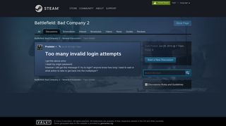 Too many invalid login attempts :: Battlefield: Bad Company 2 General ...