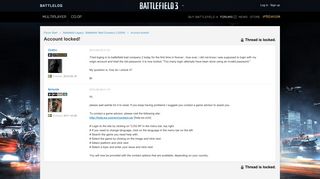Account locked! - Forums - Battlelog / Battlefield 3