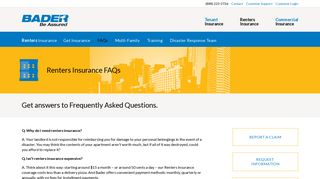 Renters Insurance FAQs - Bader Company
