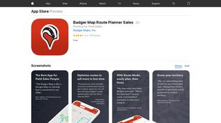 Badger Map Route Planner Sales on the App Store - iTunes - Apple