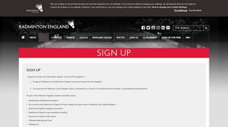 Sign up - Badminton England