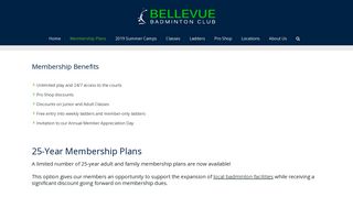 Membership Plans – Bellevue Badminton Club | Bellevue