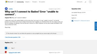 Why can't I connect to Badoo? Error 