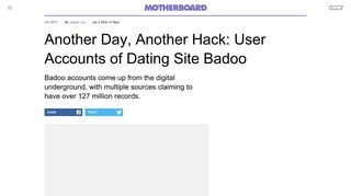 Another Day, Another Hack: User Accounts of Dating Site Badoo ...