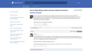 How to delete Badoo profile, that was created by facebook ...
