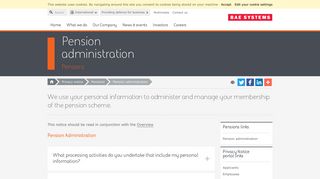 Pension administration | Pensions | Privacy notice | BAE Systems ...