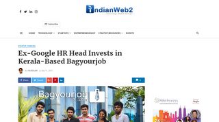 Ex-Google HR Head Invests in Kerala-Based Bagyourjob