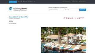 Jobs at Grand Hyatt at Baha Mar, Nassau, Bahamas | Hospitality Online