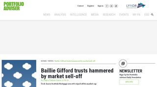 Baillie Gifford trusts hammered by market sell-off | Portfolio Adviser