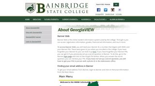 Bainbridge State College | GeorgiaVIEW Banner Web