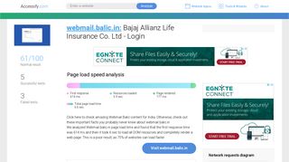 Access webmail.balic.in. Bajaj Allianz Life Insurance Co. Ltd - Login