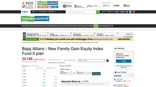 Bajaj Allianz - New Family Gain Equity Index Fund II plan: Latest Bajaj ...
