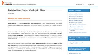 Bajaj Allianz Super CashGain Plan - Review & Key Features ...
