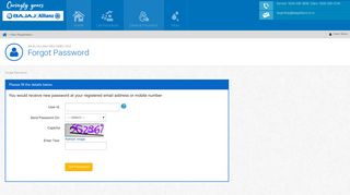 Forgot Password? - Bajaj Allianz Customer Portal