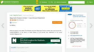 Bajaj Auto Finance Limited — Loan Account Statement