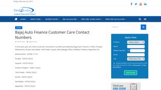 Bajaj Auto Finance Customer Care Contact Numbers – Deal4loans