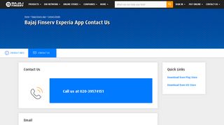 Bajaj Finserv Experia App Contact Us