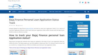 Bajaj Finance Personal Loan Application Status Track – Deal4loans