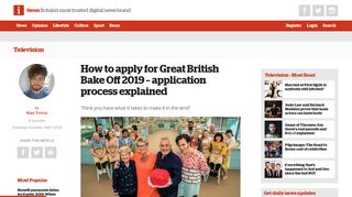 How to apply for Great British Bake Off 2019 - the application explained