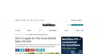 How to apply for The Great British Bake Off? Bake Off 2019 application ...