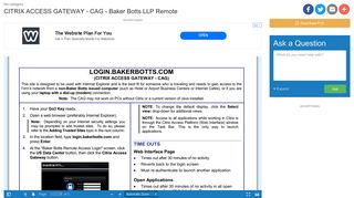 CITRIX ACCESS GATEWAY - CAG - Baker Botts LLP Remote ...