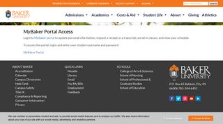 MyBaker Portal - Baker University - View Your Schedule