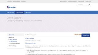 Client Support | Experian Baker Hill