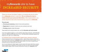 myRewards site to have INCREASES SECURITY