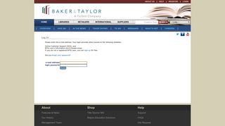 Baker & Taylor | Log In