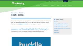 Client portal | About Us - Baker Tilly