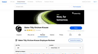 Working at Baker Tilly Virchow Krause: Employee Reviews | Indeed.com