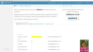 Email Address Format for bakkavor.co.uk (Bakkavor) | Email Format