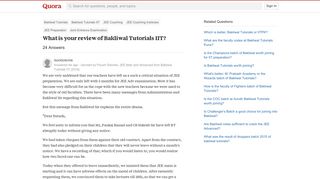 What is your review of Bakliwal Tutorials IIT? - Quora
