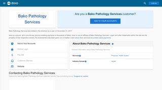 Bako Pathology Services: Login, Bill Pay, Customer Service and Care ...