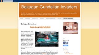 Bakugan Gundalian Invaders: Bakugan Dimensions