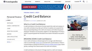 Credit Card Balance - Investopedia