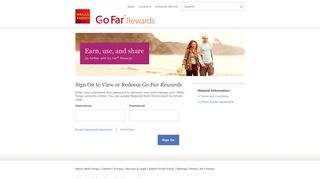 Sign on to View or Redeem Go Far Rewards | Wells Fargo