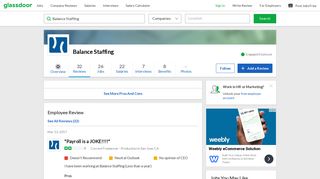 Balance Staffing - Payroll is a JOKE!!!! | Glassdoor