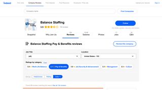 Working at Balance Staffing: Employee Reviews about Pay & Benefits ...