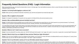 Login FAQs - ENI Personal Assistant