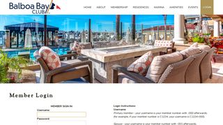 Login - Balboa Bay Club