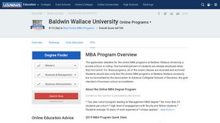 Baldwin Wallace University - Online MBA Program - US News