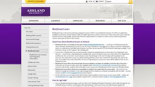 Blackboard Learn | Administration | Ashland University