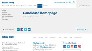 Candidate homepage - Careers - Balfour Beatty plc