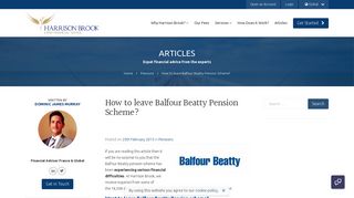 Want to Leave Balfour Beatty Pension Scheme? - Harrison Brook ...