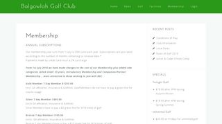 Membership - Balgowlah Golf Club