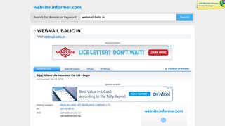 webmail.balic.in at WI. Bajaj Allianz Life Insurance Co. Ltd - Login